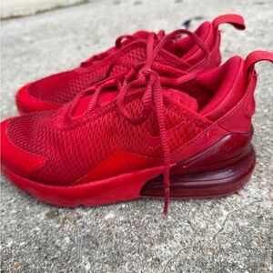 Nike Kids All-Red Air Max-Style Mesh Sneakers